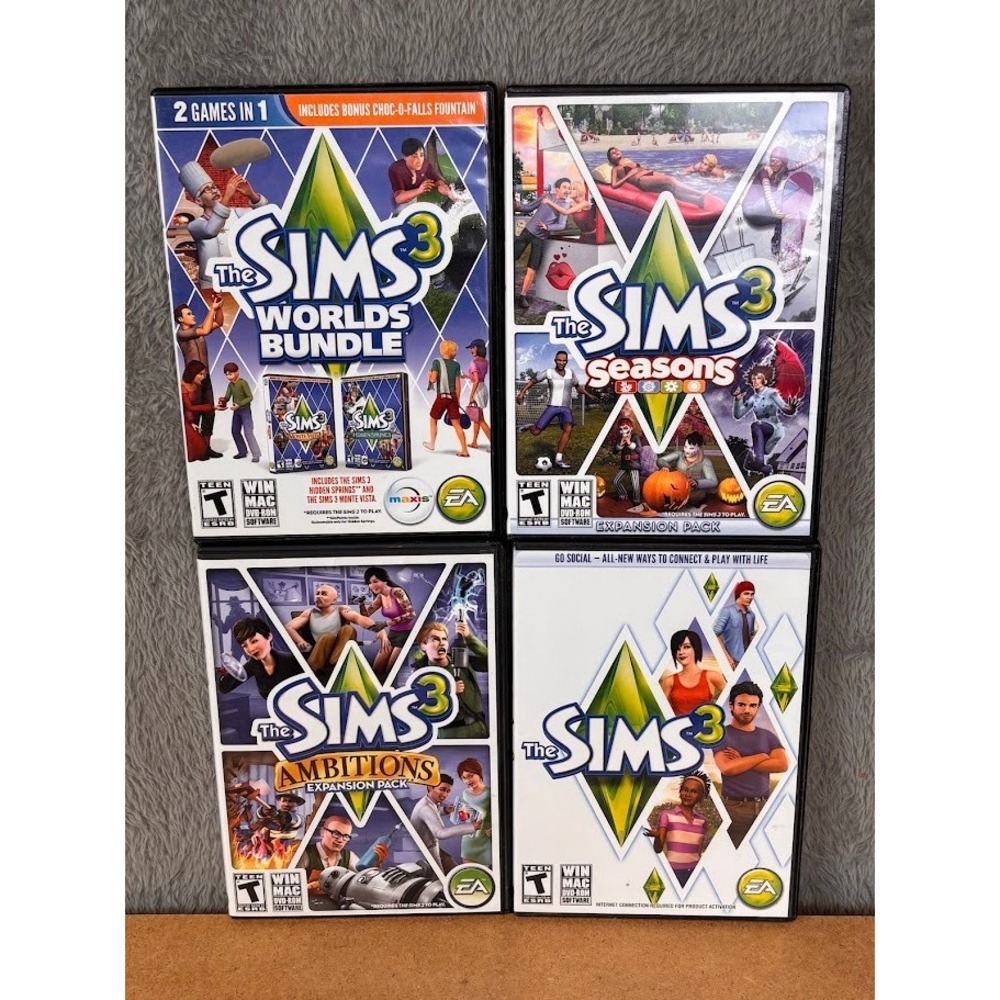 The Sims 3 PC Mac Game Lot Seasons Ambitions Worlds Bundle Hidden Springs EA‎